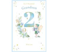 Grandson 2nd Birthday Card Age 2 Catkin Pixie 9" x 6" Lovely Verse