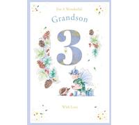 Grandson 3rd Birthday Card Age 3 Pinecone Pixie 9" x 6" Lovely Verse