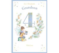 Grandson 4th Birthday Card Age 4 Berry Pixie 9" x 6" Lovely Verse