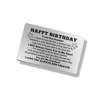 Grandson Birthday Card Happy Birthday Gifts for Grandson Metal Wallet Insert Card to My Grandson Gifts from Grandma Grandson Wallet Card Inspirational Gifts for Grandson Motivational Gifts