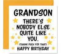 Grandson Birthday Card - Nobody Else Quite Like You - Happy Birthday Card for Grandson from Grandad Nanny, 145mm rude funny Bday Greeting Cards