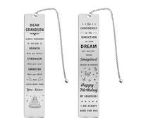 Grandson Birthday Gifts, Happy Birthday Grandson Bookmark, Birthday Gift Ideas for Teenage Grandson Adult