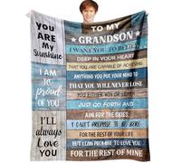 Grandson Birthday Gifts Throw Blanket 60" x 50", Grandson Graduation Gifts, Grandson Gifts from Grandma/Grandpa/Grandparents, Birthday Gifts for Grandson, to My Grandson Blanket Gift