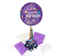 Grandson Birthday Space Pop Up Card & Floating Balloon In A Box Surprise Send Direct with a Handwritten Card By LK