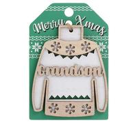 Grandson Christmas Jumper Wooden Tree Decoration Personalised Bauble Xmas White