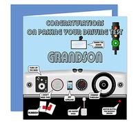 Grandson Congratulations On Passing Your Driving Test Card - Well Done - You Passed - Honk Honk Design
