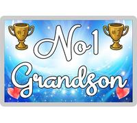 Grandson Fridge Magnet Gift - Number One Grandson - Fun Cute Novelty Family Present