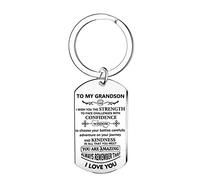 Grandson Gifts From Grandma Grandpa Grandson Birthday Gifts Inspirational Gifts For Grandson Graduation Gifts Christmas Gifts Grandson Keychain (To my grandson)