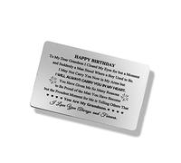 Grandson Gifts from Grandma Grandson Birthday Cards for Young Men Happy Birthday Gifts for Grandson Engraved Wallet Card from Grandparents Inspirational Gifts Christmas Wedding Graduation Card