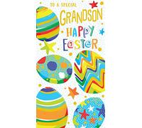 Grandson Happy Easter Card Egg Design 12.3 x 23cm (4.85" x 9")