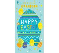 Grandson Happy Easter Card Large Egg Design 12.3 x 23cm (4.85" x 9")