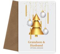 Grandson & Husband Christmas Card - Wind Chimes Christmas Cards for Grandson & Husband | Traditional Xmas Card, Wind Chimes