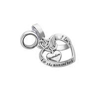 Grandson I Love You to the Moon and Back Interlocking Heart Charm fits Pandora Charms Bracelets Birthday Jewellery Gift for Grandma Grandmother Nana Nan