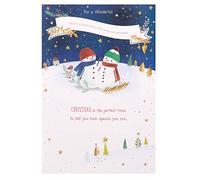 Grandson & ... Multi Caption Christmas Greeting Card with Stick On Captions 648038