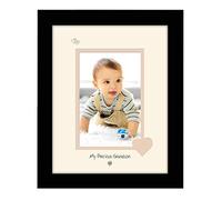 Grandson Photo Frame My Precious Portrait Double Mounted Quality Gift 1031F (Black Finish Frame Cream Mount Beige Inside)