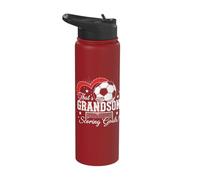 Grandson Soccer Scoring Goals Stainless Steel Insulated Water Bottle