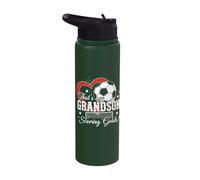 Grandson Soccer Scoring Goals Stainless Steel Insulated Water Bottle