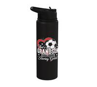 Grandson Soccer Scoring Goals Stainless Steel Insulated Water Bottle