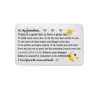 Grandson Wallet Insert Card Love Note Inspirational Birthday Greeting Mini Love Pocket Cards Teens Encourage Graduation Go to University Back to School Christmas Men Star Moon Keepsakes