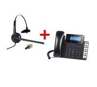 Grandstream GXP1630 + Freemate DH037UB-GY Grandstream IP Phone with 3 accounts and Freemate mono headset