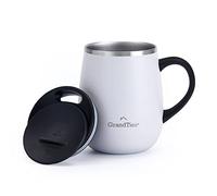 GRANDTIES 16oz Insulated Coffee Mug with Sliding Lid Pearl