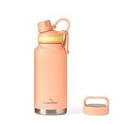GRANDTIES 2 Lids Sports Stainless Steel Water Bottles - Wide Mouth Vacuum Insulated Reusable Leak Proof BPA-Free Travel Metal Canteen, Thermos Bottles for Men Women Gym (Rose Salt 32 oz)
