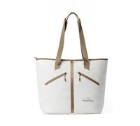 GrandTies Insulated Cooler Bag Tote Bags, Large Cooler, 30 Can Cooler with Zipper, Leakproof Insulated Grocery Bags, Beach Bag, Insulated Lunch Bag, Travel Soft Cooler, Food Delivery Picnic bag, Ivory