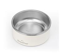 GrandTies Stainless Steel Dog Bowl | Engraved Reusable BPA-Free Insulated Cat Bowls | Large Heavy Duty Non Skid Spill Proof Dog Bowl (64oz, Ivory White)