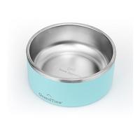 GrandTies Stainless Steel Dog Bowl | Engraved Reusable BPA-Free Insulated Cat & Dog Bowls | Large Heavy Duty Non Skid Spill Proof Dog Bowl | Outdoor Dog Water Bowl (64oz, Powder Green)