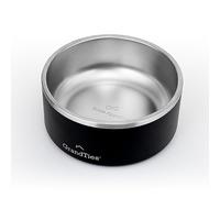 GrandTies Stainless Steel Dog Bowl | Engraved Reusable BPA-Free Insulated Cat & Dog Bowls | Large Heavy Duty Non Skid Spill Proof Dog Bowl | Outdoor Dog Water Bowl (64oz, Midnight Black)