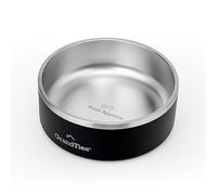 GrandTies Stainless Steel Dog Bowl | Engraved Reusable BPA-Free Insulated Cat & Dog Bowls | Large Heavy Duty Non Skid Spill Proof Dog Bowl | Outdoor Dog Water Bowl (42oz, Midnight Black)