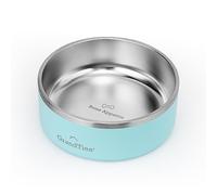 GrandTies Stainless Steel Dog Bowl | Engraved Reusable BPA-Free Insulated Cat & Dog Bowls | Large Heavy Duty Non Skid Spill Proof Dog Bowl | Outdoor Dog Water Bowl (42oz, Powder Green)