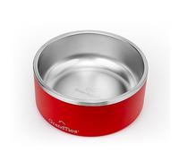 GrandTies Stainless Steel Dog Bowl | Engraved Reusable BPA-Free Insulated Cat & Dog Bowls | Large Heavy Duty Non Skid Spill Proof Dog Bowl | Outdoor Dog Water Bowl (64oz, Cranberry)