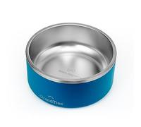 GrandTies Stainless Steel Dog Bowl | Engraved Reusable BPA-Free Insulated Pet Feeder | Large Heavy Duty Non Skid Spill Proof Dog Dish | Outdoor Water Bowl (64oz, Cobalt Blue)