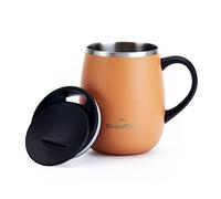 Grandties Thermal Coffee Mug with Handle - Sliding Lid - 460 ml Coffee to Go Mug Coffee Mug to Go Double Wall Stainless Steel Keeps Drinks Warm and Cold - Carrot