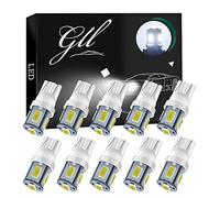 GrandView W5W Bulbs, 501 LED Bulbs White T10 LED Bulbs 5630 5SMD T10 Capless LED Bulbs Wedge T10 Car Bulbs for Car Number Plate Lights, Dome Lights, Side Lights, Dashboard Lights