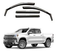 GrandWheel Co Smoke Tinted in-Channel Side Window Vent Visor Deflectors Rain Guards Compatible with Chevrolet (Chevy) Silverado/GMC Sierra 1500 2019-2022 Crew Cab - 4pcs. GW0093