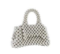 Grandxii Pearl Clutch Beaded Evening Purse for Women Handmade Summer Purse Handbag Beach Party Bag