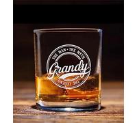 Grandy The Man The Myth The Legend Whiskey Glass, Gifts For Grandfather, Papa, Dad, Him, Christmas, Birthday, Father's Day For Grandy From Daughter, Son