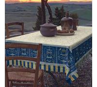 Granfoulard Bassetti OPLONTIS B3 blue cotton tablecloth 150x250 cm