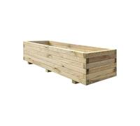Grange Elite Rectangular Wooden Garden Planter - 30.2 x 120 x 40 cm - Large Pressure Treated Timber Raised Bed, Herbs & Vegetables. Durable Outdoor Wooden Planter Box for Patios & Landscaping