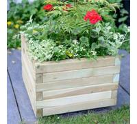 Grange Fencing Elite Outdoor Garden Wooden Planter 30.2 X 40 X 40Cm Square Medium Pressure Treated Timber Flower Herb Plant Pot Gardening