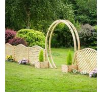 Grange Fencing Freestanding Outdoor Garden Wooden Flower Circle Pergola 234.4 X 246.7 X 27Cm Pressure Treated Timber With Bolt Down Anchors