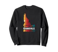 Grangeville Idaho Retro State Map Novelty Vacation Souvenir Sweatshirt