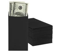 Granhoolm 50 Pack Large Cash Envelopes 3.5 x 6.5 inch Cash Envelopes For Savings plan,coin,Seed,Credit Card,Check and Small items(Black)