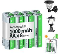 Granicell Aa Solar Ni-Mh Rechargeable Batteries 1.2V 1000Mah (Pack Of 8)