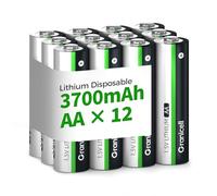 Granicell Lithium AA Battery, 1.5V, 3700mAh Lithium AA Batteries, High-Capacity Batteries, Suitable for Remote Controls, Digital Cameras, Toys, 12-Pack 【Not Rechargeable】