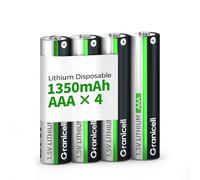 Granicell Lithium AAA Battery, 1.5V, 1200mAh Lithium AAA Batteries, Long-Lasting Batteries, Suitable for Flashlights, Toys, 4-Pack 【Not Rechargeable】
