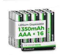 Granicell Lithium AAA Battery, 1.5V, 1200mAh Triple A Battery, High-Capacity Lithium AAA Batteries, Suitable for Flashlights, Toys, 16 Pack 【Not Rechargeable】