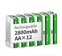 Granicell Rechargeable AA Batteries, 2800 mAh High Capacity Double A Battery, 1.2V NiMH Low Self-Discharge AA Batteries, 12 Pack